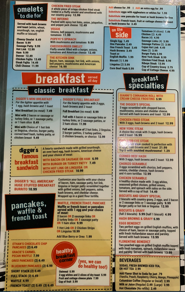 Digger's Diner Brentwood Menu - Image 6